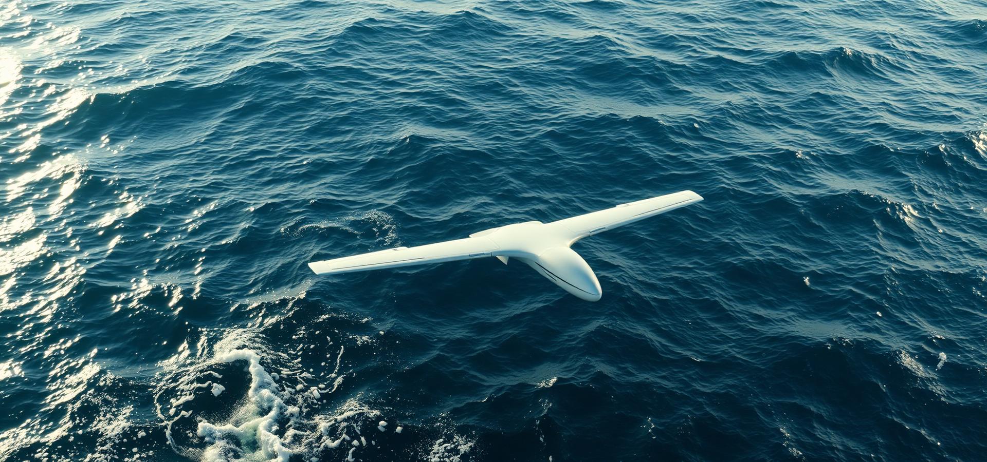 Conceptual illustration of the proposed SkimWing platform above a waterway